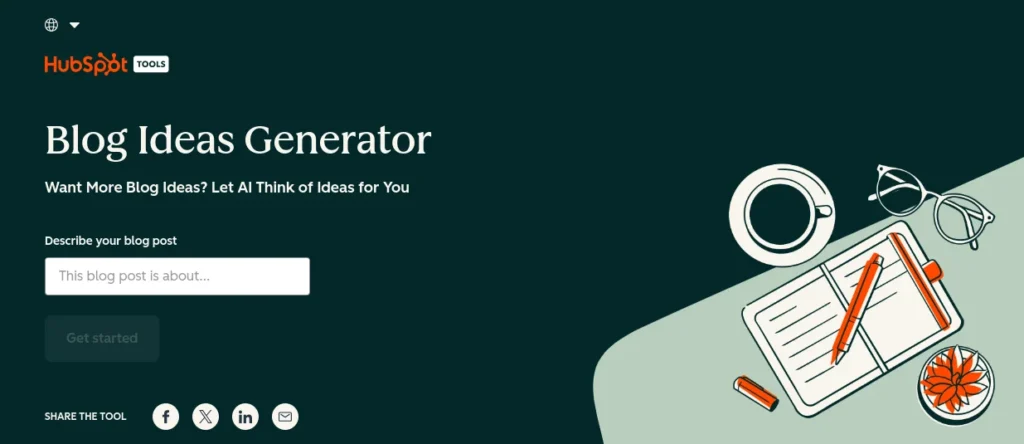 HubSpot Blog Topic Generator dashboard displaying AI-friendly article topic suggestions and variations for content planning and SEO