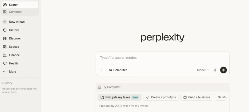 Perplexity AI research dashboard displaying source citations and content analysis for SEO and AI search optimization