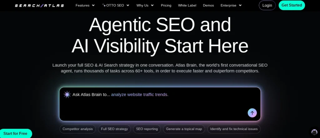 Search Atlas Auto dashboard displaying automated technical SEO optimizations like title tags, alt text, heading structure, and keyword alignment