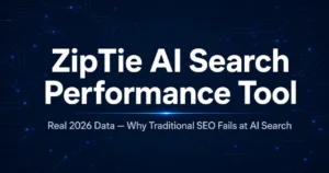Featured image for review of ZipTie AI search performance tool showing why traditional SEO tools miss AI citations