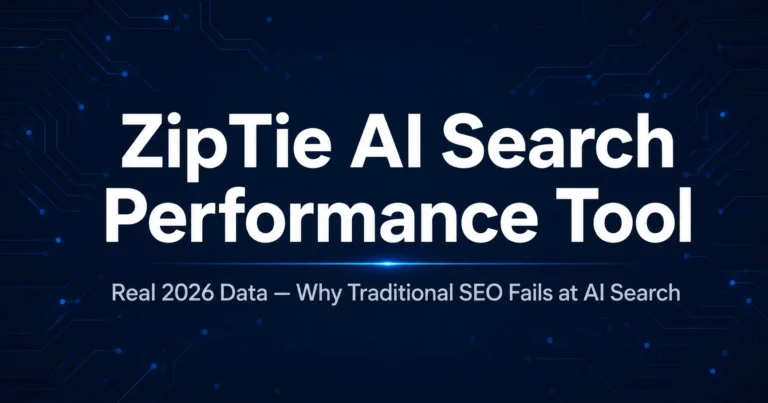 Featured image for review of ZipTie AI search performance tool showing why traditional SEO tools miss AI citations